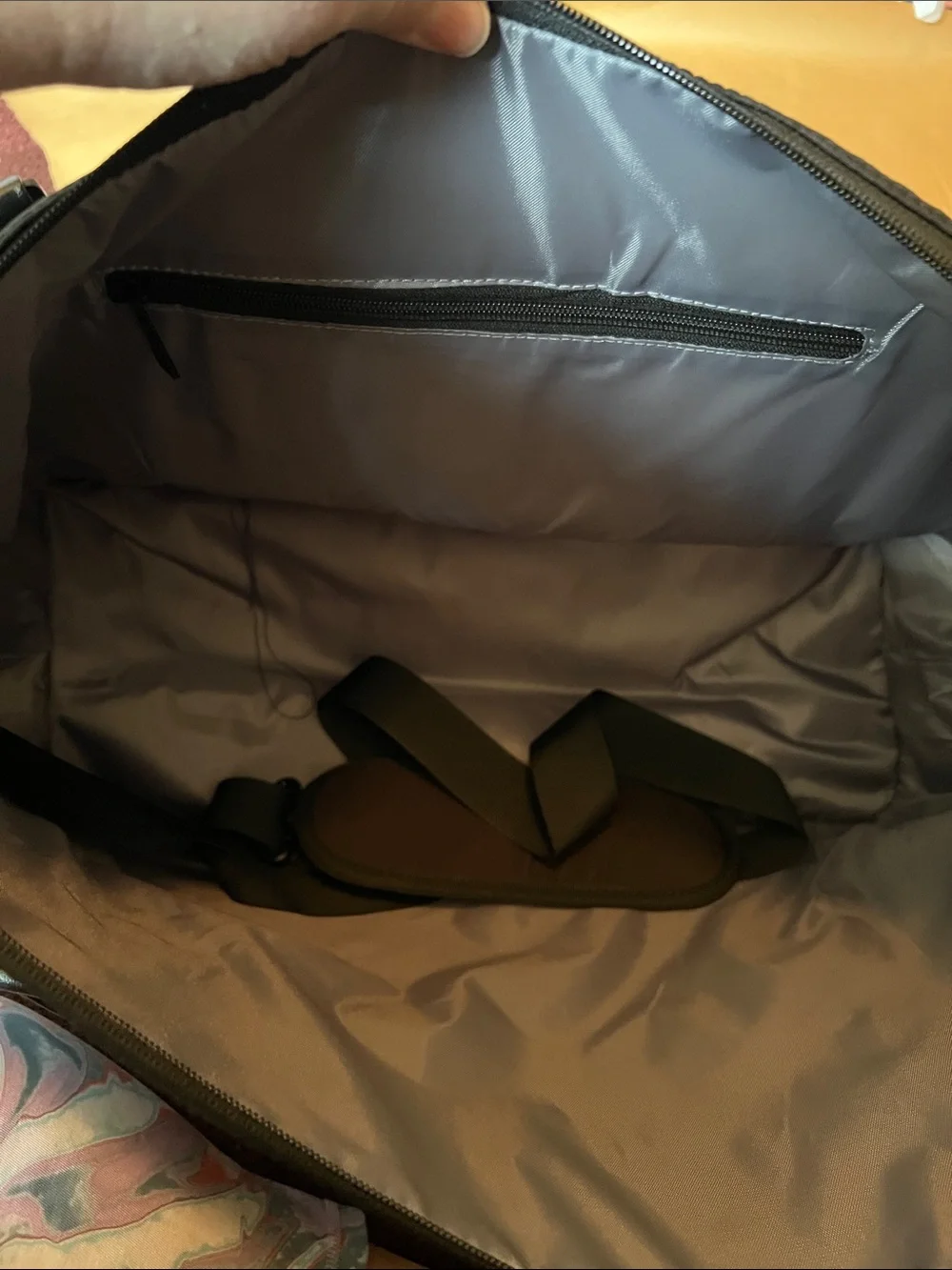 Men's Black Duffel Bag with Leather-Style Handles